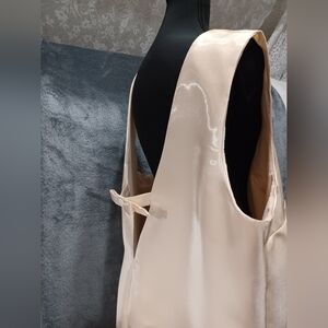 NWT H&M Divided Bow-Detail Sleeveless Dress Plus Size XXL In Light Beige